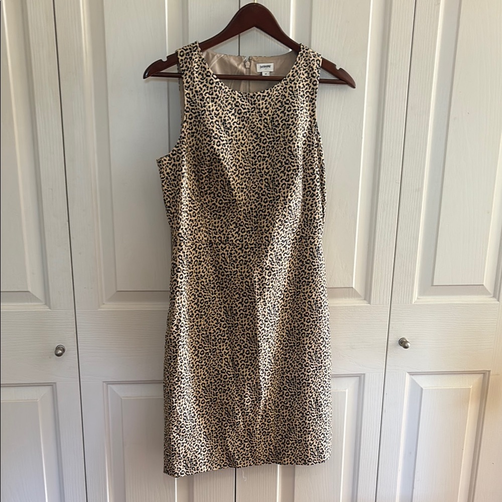 J. Crew Tan and Black Animal Print Mini Dress